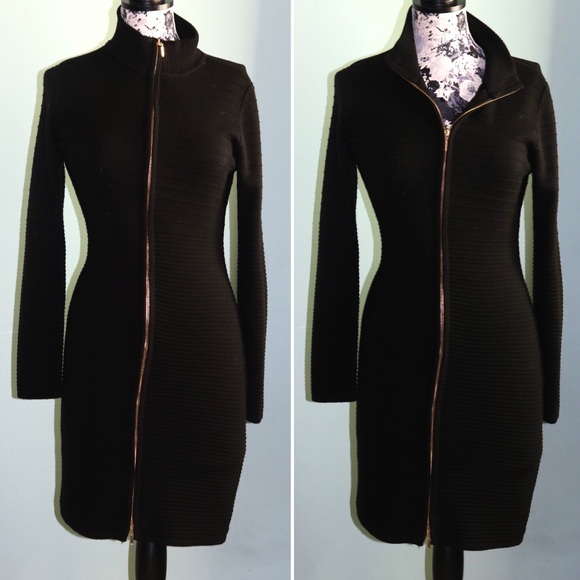 Calvin Klein Dresses & Skirts - Calvin Klein Black Zip Sweater Dress